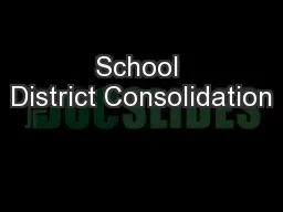 School District Consolidation