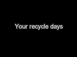 Your recycle days