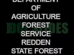 DELAWARE DEPARTMENT OF AGRICULTURE FOREST SERVICE REDDEN STATE FOREST