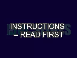 INSTRUCTIONS – READ FIRST