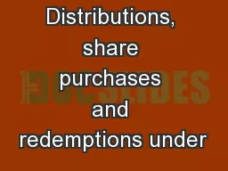 Distributions, share purchases and redemptions under