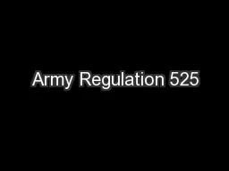 Army Regulation 525