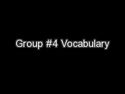 Group #4 Vocabulary