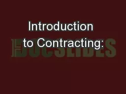 Introduction to Contracting: