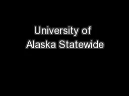 University of Alaska Statewide
