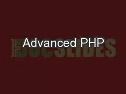 Advanced PHP