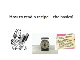 How to read a recipe – the basics!