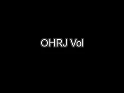 OHRJ Vol