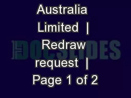 Credit Union Australia  Limited  | Redraw request  |  Page 1 of 2