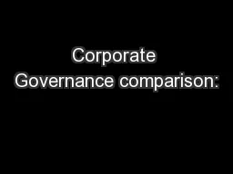 Corporate Governance comparison: