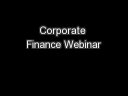 Corporate Finance Webinar