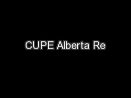CUPE Alberta Re