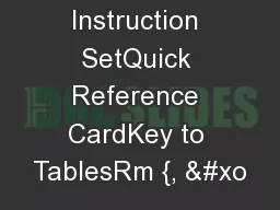 and Thumb-2 Instruction SetQuick Reference CardKey to TablesRm {, &#xo