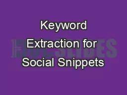  Keyword Extraction for Social Snippets