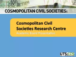 Cosmopolitan Civil Societies Research Centre
