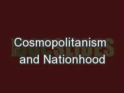 Cosmopolitanism and Nationhood