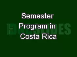 Semester Program in Costa Rica