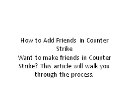 How to Add Friends in Counter Strike