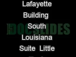 STATE OF ARKANSAS TATE OARD OF OLLECTION GENCIES Lafayette Building  South Louisiana Suite
