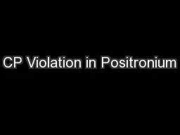 CP Violation in Positronium