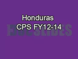 Honduras CPS FY12-14
