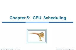 Chapter 5:  CPU Scheduling