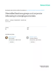 ARTICLEDiversified Business Groups andCorporate Refocusing in Emerging
