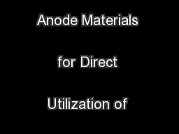 Reformable Anode Materials for Direct Utilization of Biogas in 
...