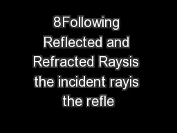 8Following Reflected and Refracted Raysis the incident rayis the refle