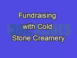 Fundraising with Cold Stone Creamery