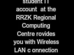 Studierenden Account aka your University of Cologne student IT account  at the RRZK Regional
