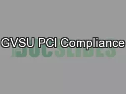 GVSU PCI Compliance