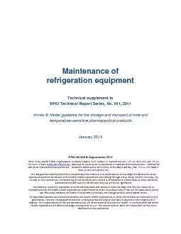 Maintenance of  refrigeration equipment