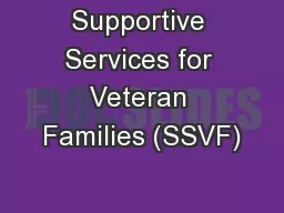 Supportive Services for Veteran Families (SSVF)