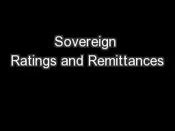 Sovereign Ratings and Remittances
