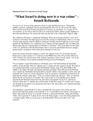 Statement from U.S. Veterans to Israeli Troops  