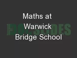 Maths at Warwick Bridge School