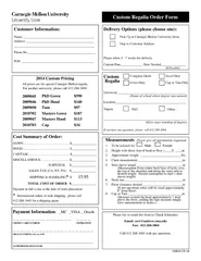 Custom Regalia Order Form