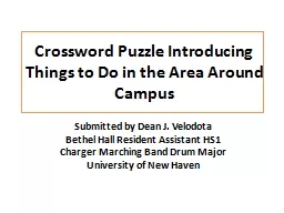 Crossword Puzzle Introducing Things to Do in the Area Aroun