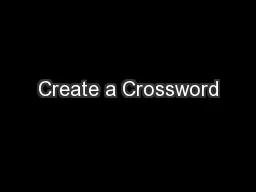 Create a Crossword