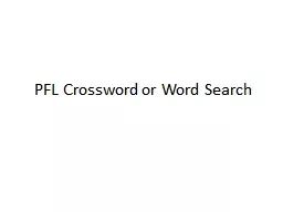 PFL Crossword or Word Search