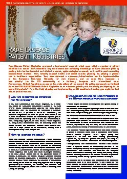 Rare Disease Patient Registries represent a fundamental research effor