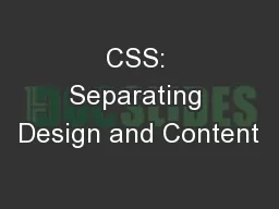 CSS: Separating Design and Content