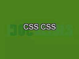 CSS CSS