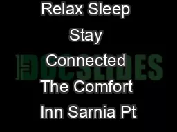 Eat Meet Relax Sleep Stay Connected The Comfort Inn Sarnia Pt