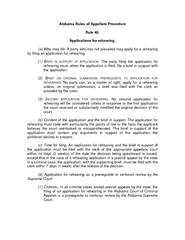 Alabama Rules of Appellate Procedure