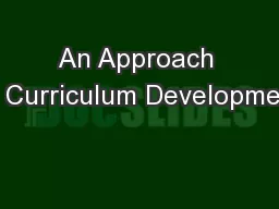 An Approach to Curriculum Development