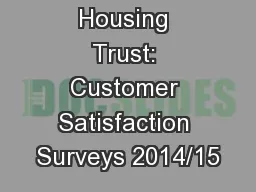 Newlon Housing Trust: Customer Satisfaction Surveys 2014/15