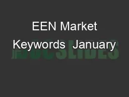 EEN Market Keywords  January