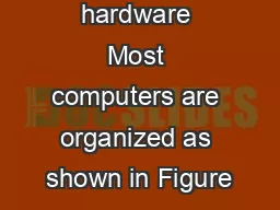 Computer hardware Most computers are organized as shown in Figure